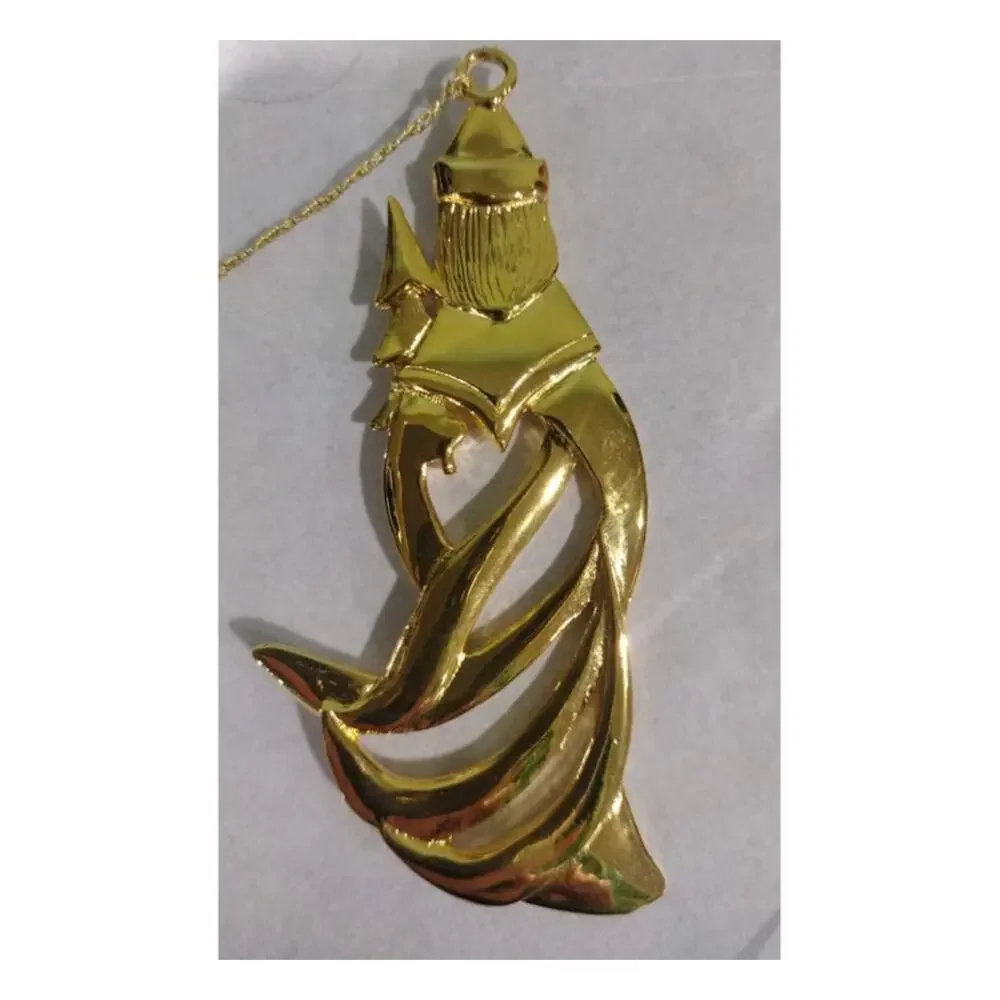 Vintage Wallace Silversmiths‎ 24K Gold Finish Santa Ornaments
